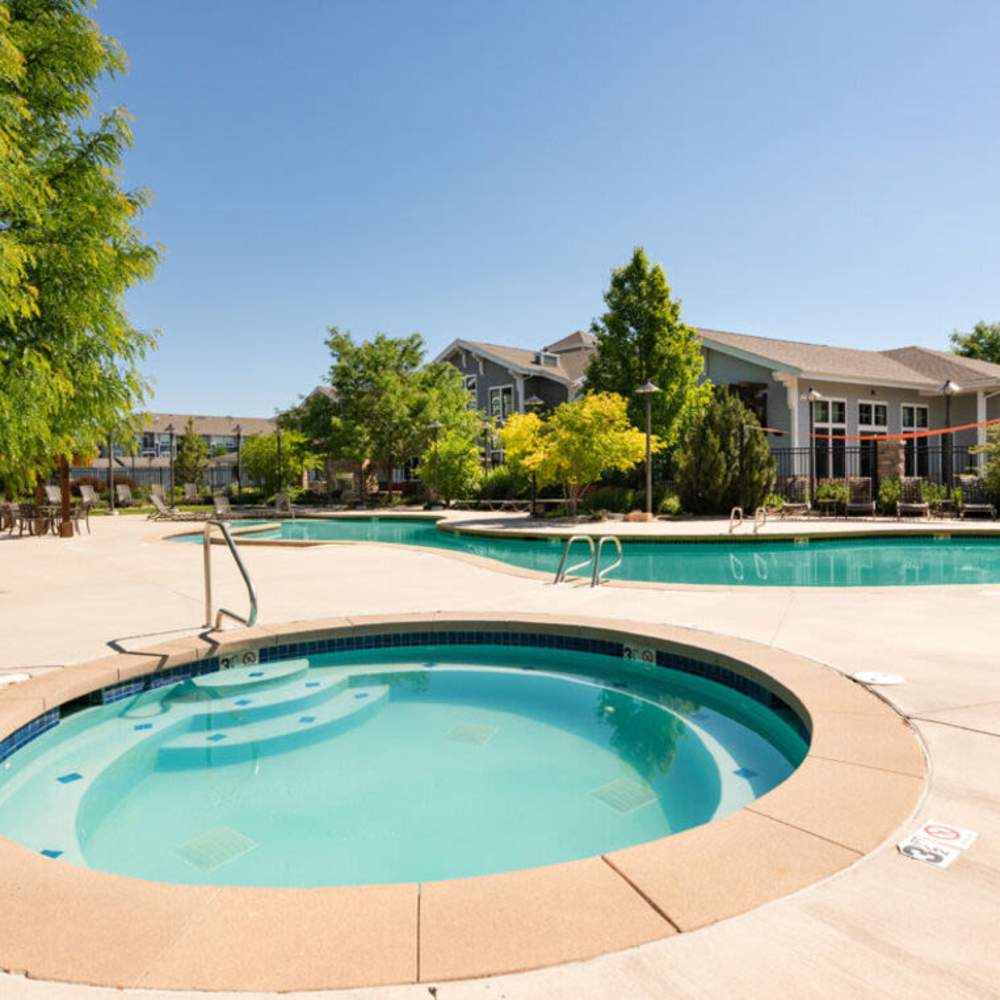 Swimming pool area at Trails at Timberline in Fort Collins, Colorado