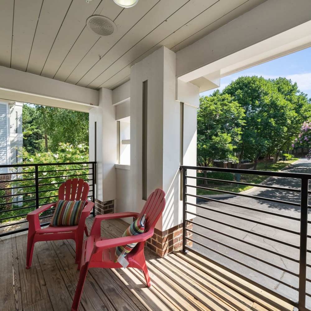View from a balcony at Concord Apartments in Raleigh, North Carolina
