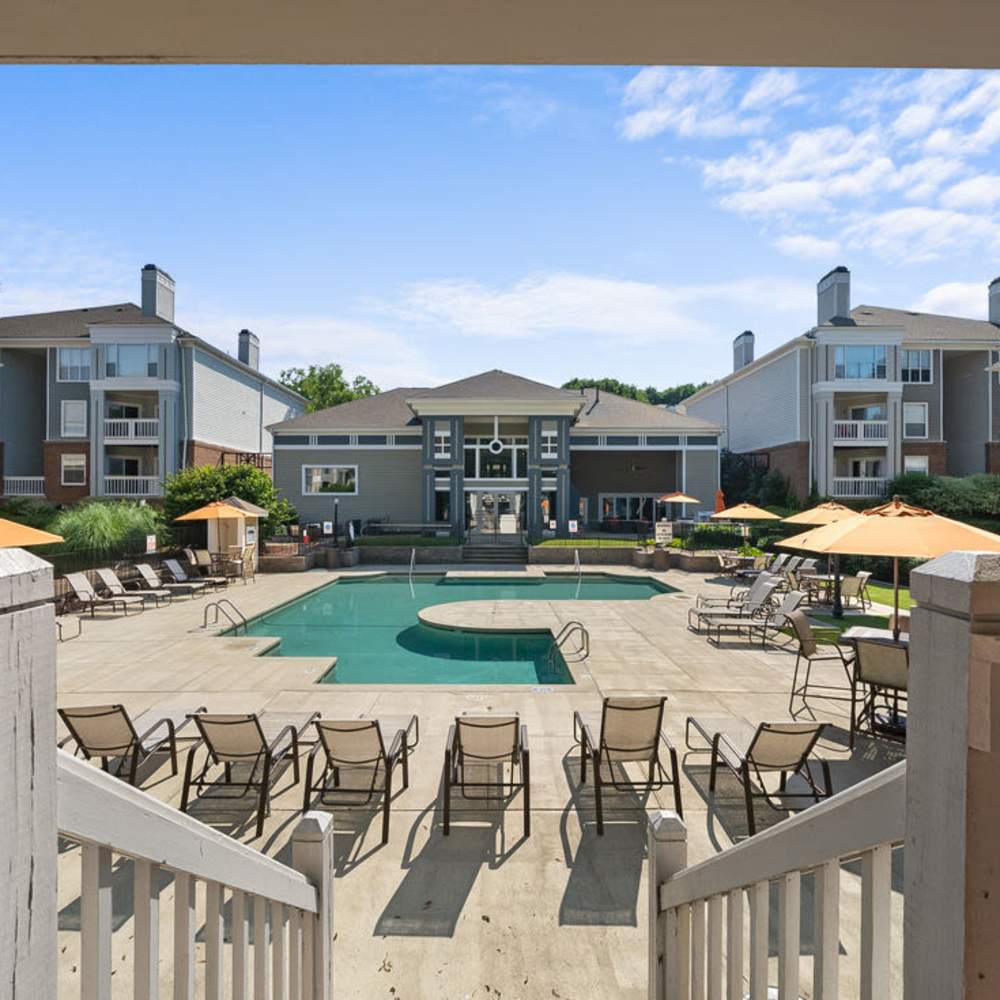Large swimming pool at Concord Apartments in Raleigh, North Carolina