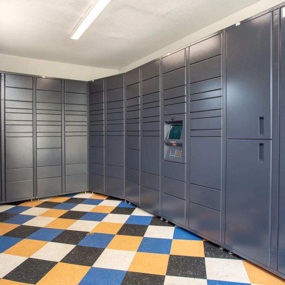 Package lockers at Highland Park in Tempe, Arizona