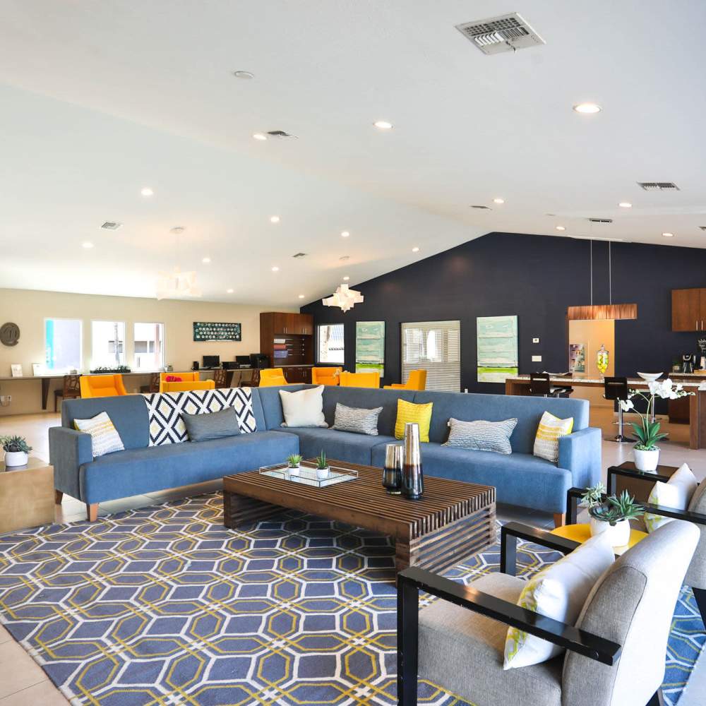 Comfy clubhouse at Highland Park in Tempe, Arizona