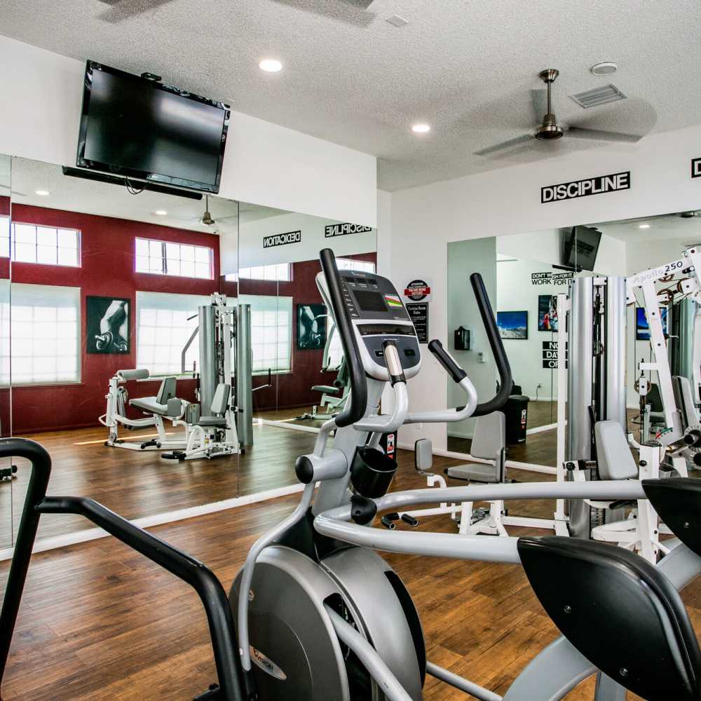 Fitness center with exercise machines at Vista Del Rey in Las Vegas, Nevada