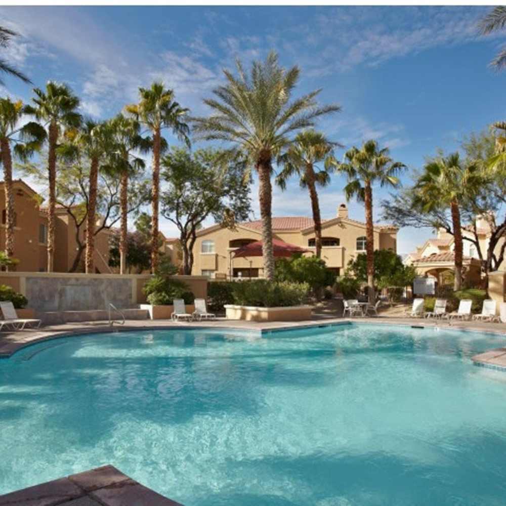 Lounge pool side at Calypso Apartments in Las Vegas, Nevada