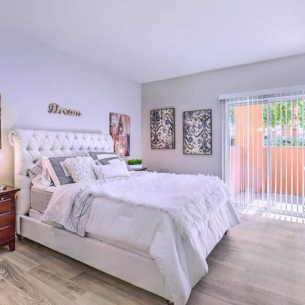 Bedroom with access to the patio or balcony at Collage in Las Vegas, Nevada