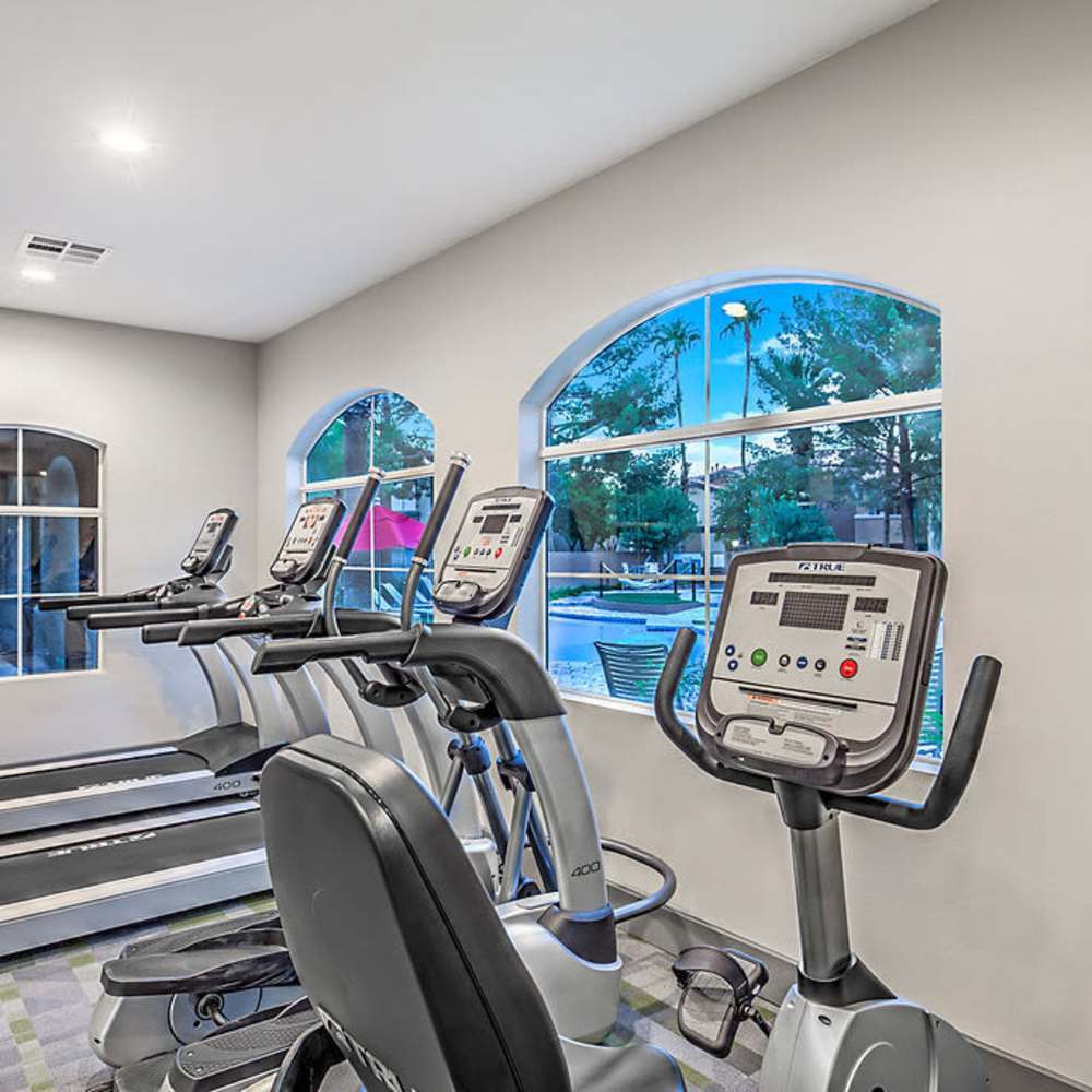 Fitness center with treadmills at Collage in Las Vegas, Nevada