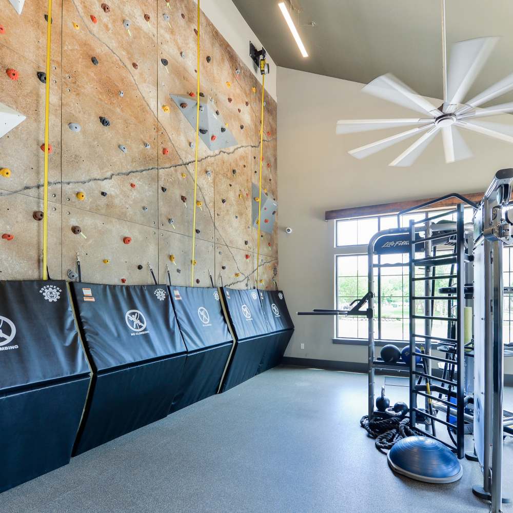 Climbing wall at Riverworks in Phoenixville, Pennsylvania