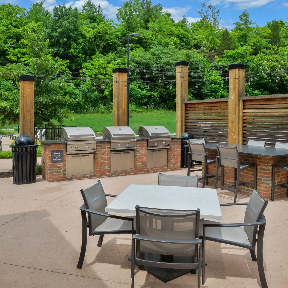 BBQ area at Riverworks in Phoenixville, Pennsylvania