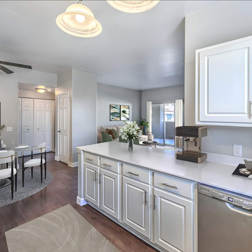 Kitchen with a dishwasher at Aviata in Las Vegas, Nevada