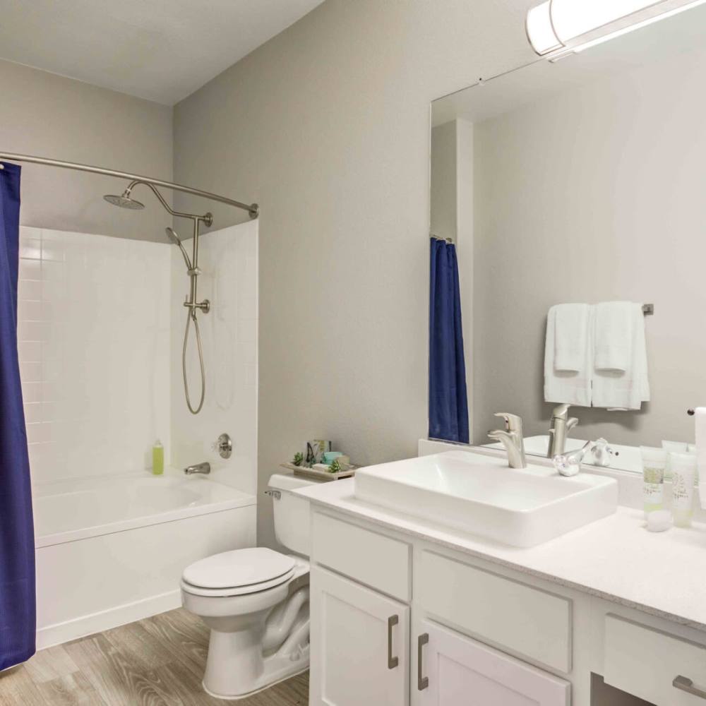 Bathroom with great lighting at Aviata in Las Vegas, Nevada