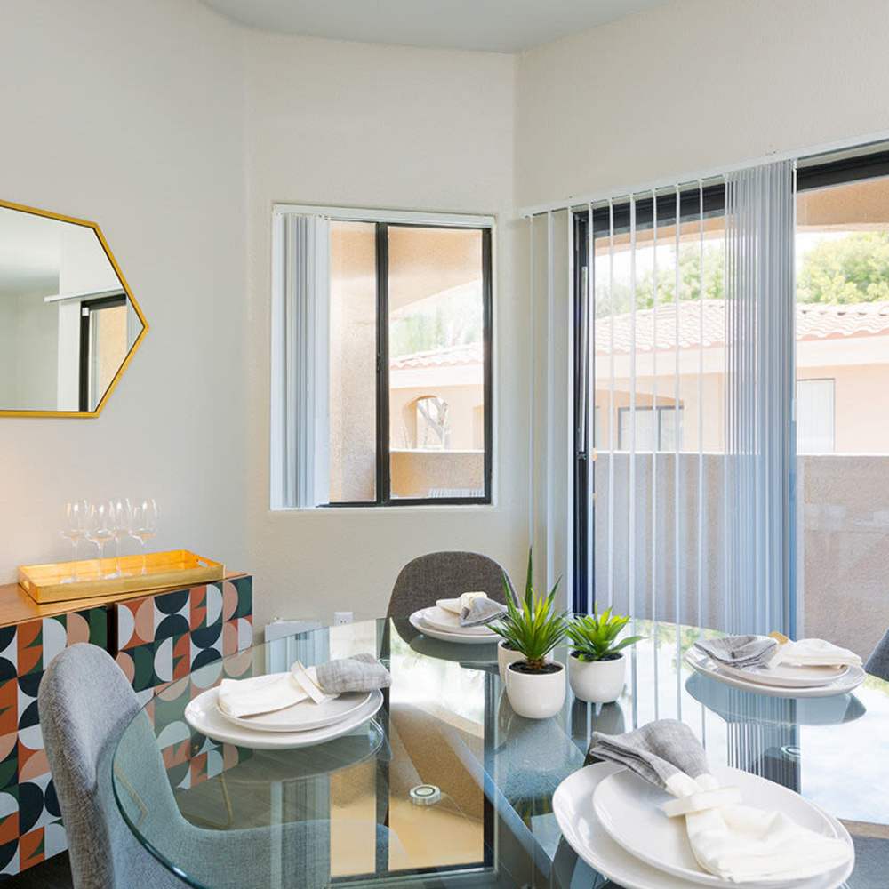 Dinning space with a table and chairs at Morada West in Phoenix, Arizona