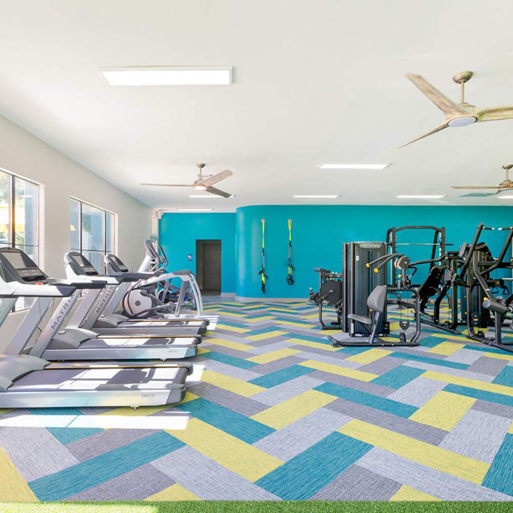 Fitness center with treadmills at Morada West in Phoenix, Arizona