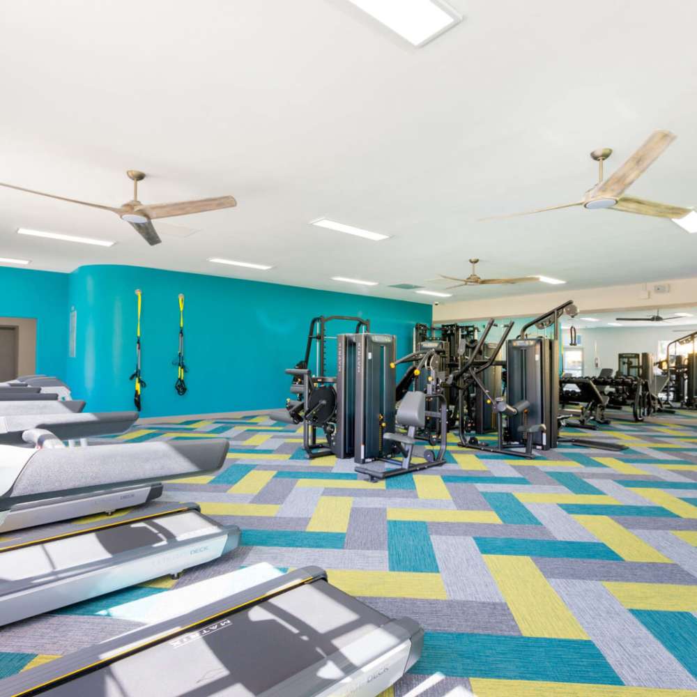 Fitness center with exercise machines at Morada West in Phoenix, Arizona