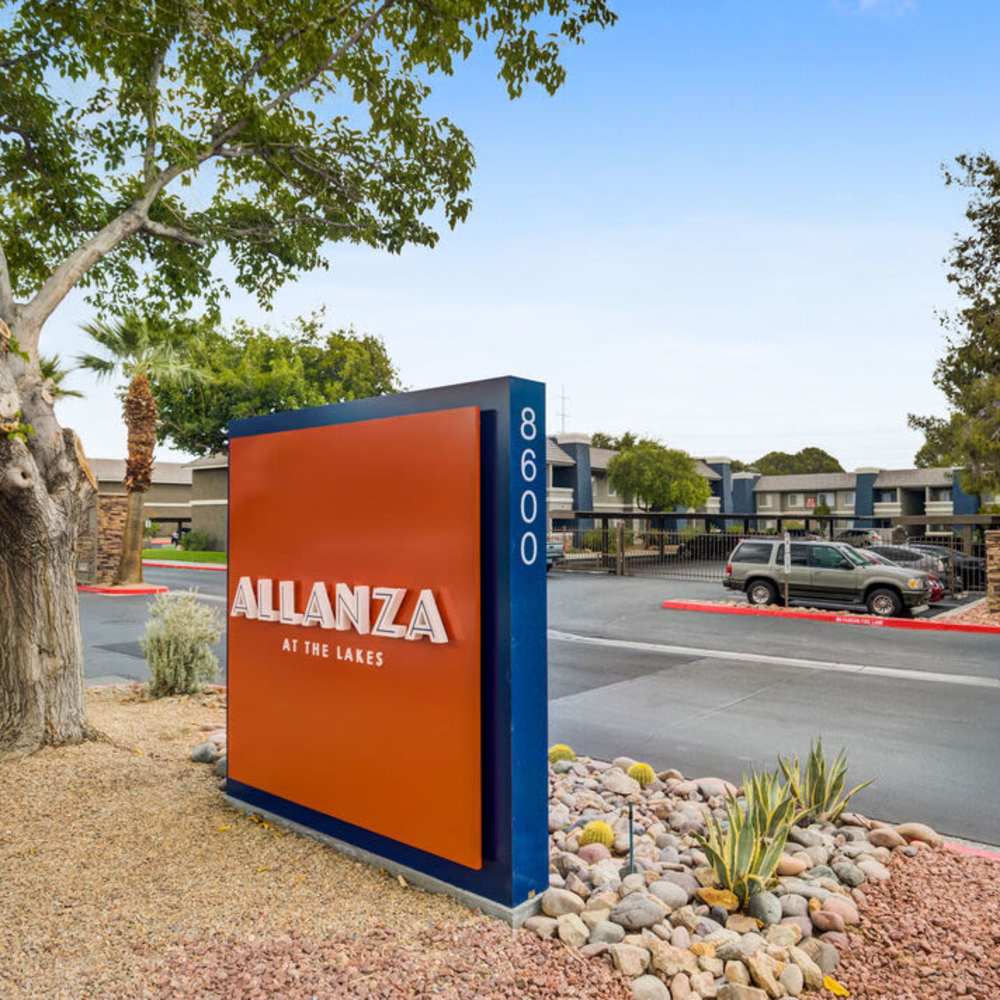Exterior sign Allanza at The Lakes in Las Vegas, Nevada