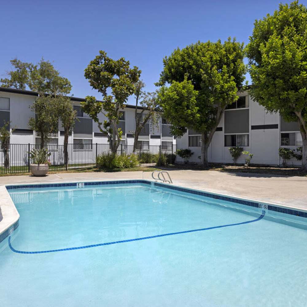 Swimming pool area at ALTA in El Cajon, California