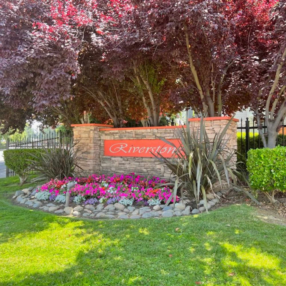 Riverstone name in Riverstone Apartments in Sacramento, California