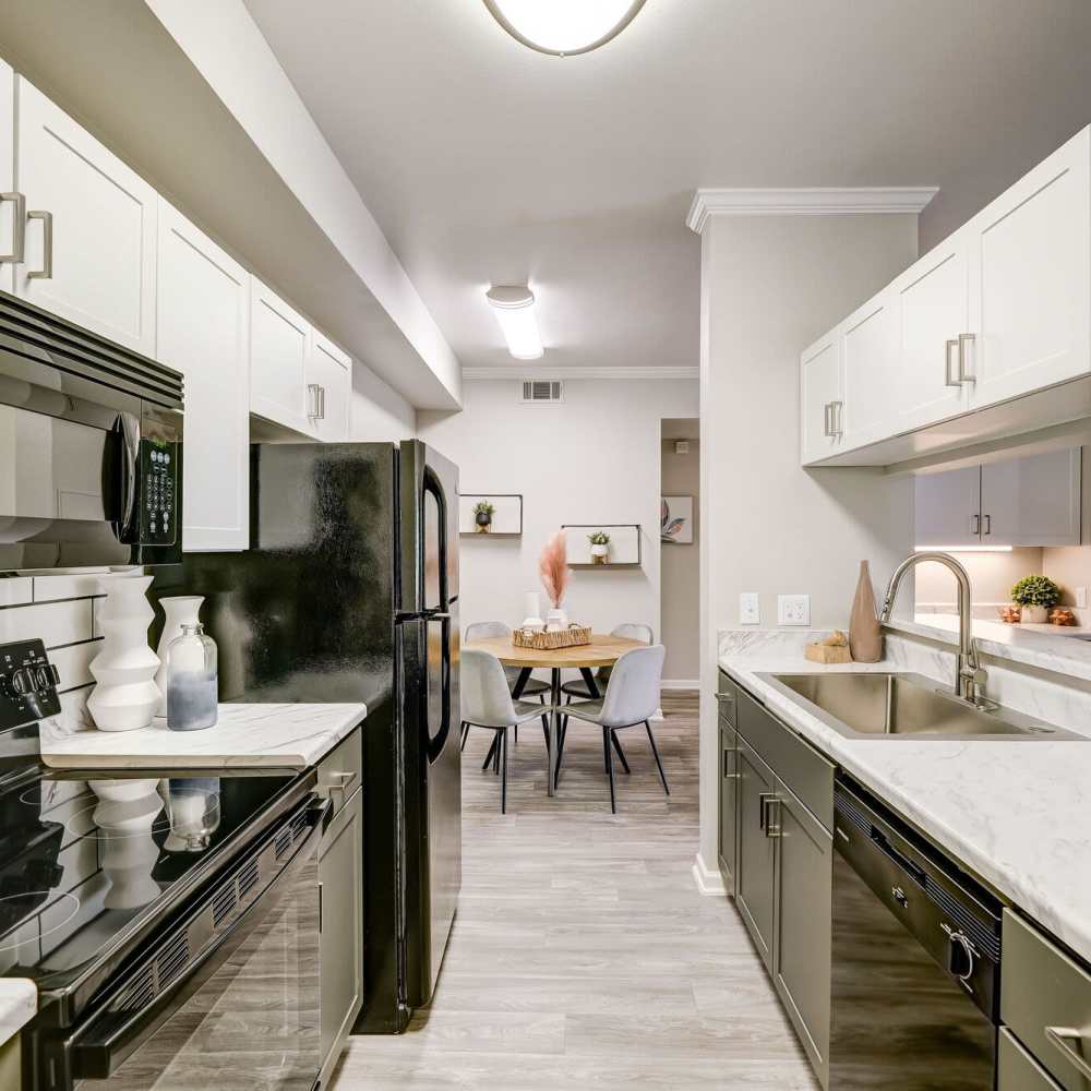 Modern kitchen at Artemis at Spring Canyon in Colorado Springs, Colorado