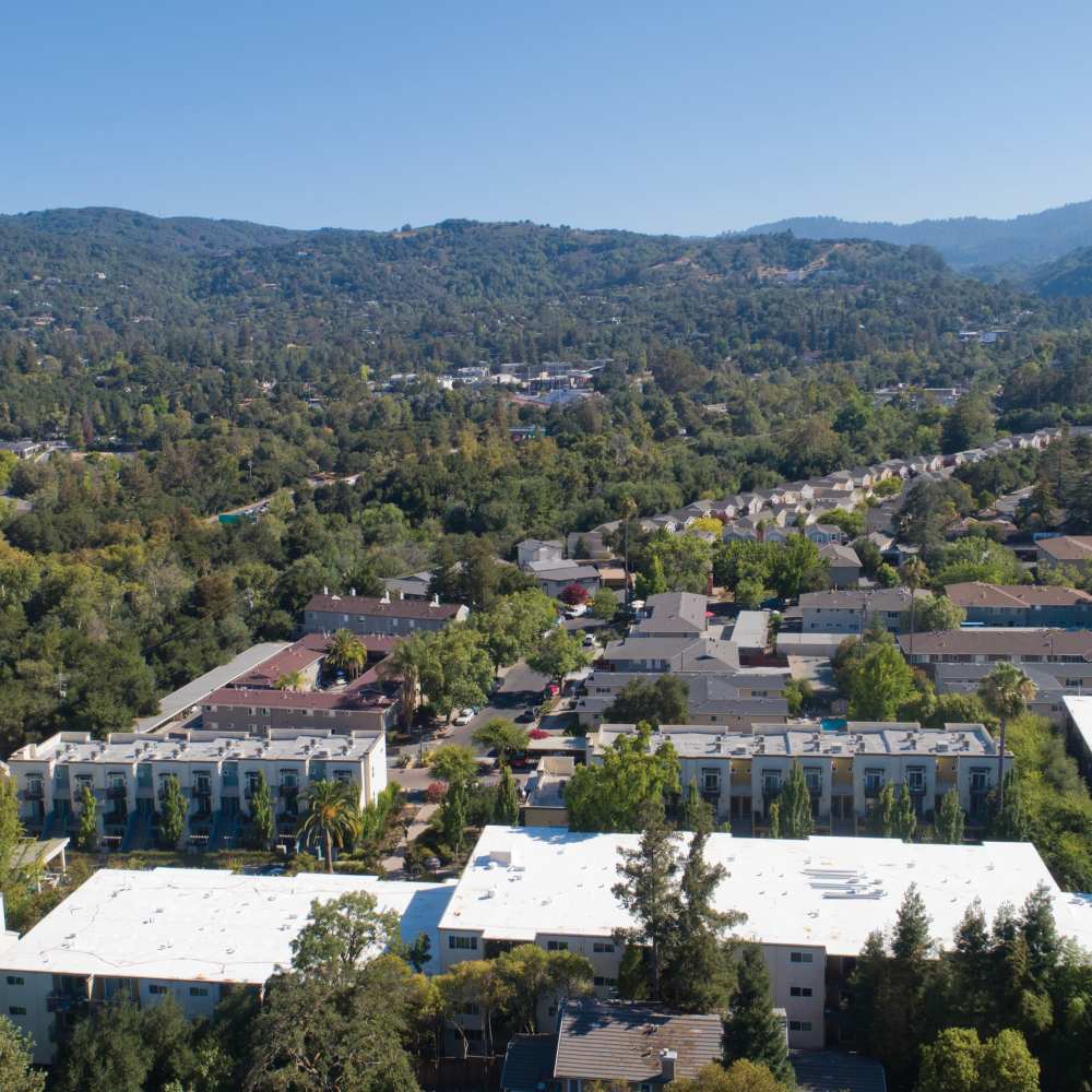 Aerial view of Vivere in Los Gatos, California