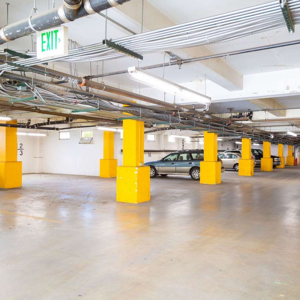 Resident parking garage at Grand Lowry Lofts in Denver, Colorado