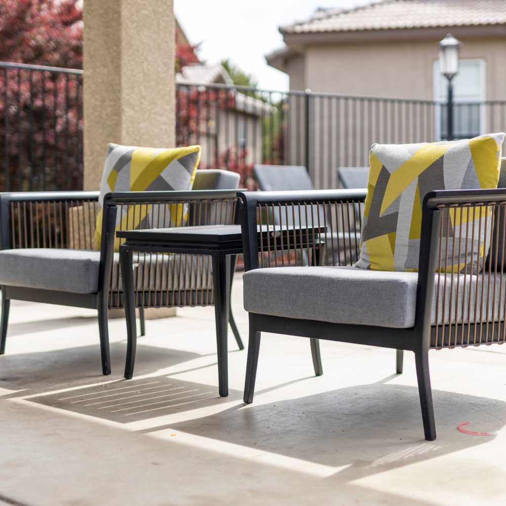 Chairs outside on the patio at Canyon Vista in Sparks, Nevada