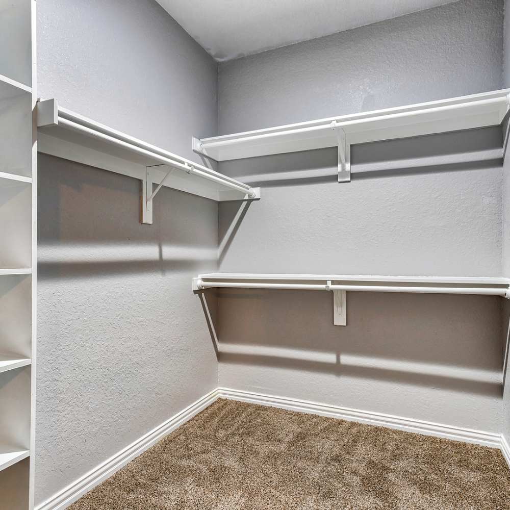 walk-in closet at Sidney Baker Apartments in Kerrville, Texas