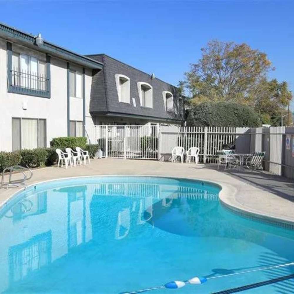 Swimming pool area at Terre at Sandalwood in El Cajon, California