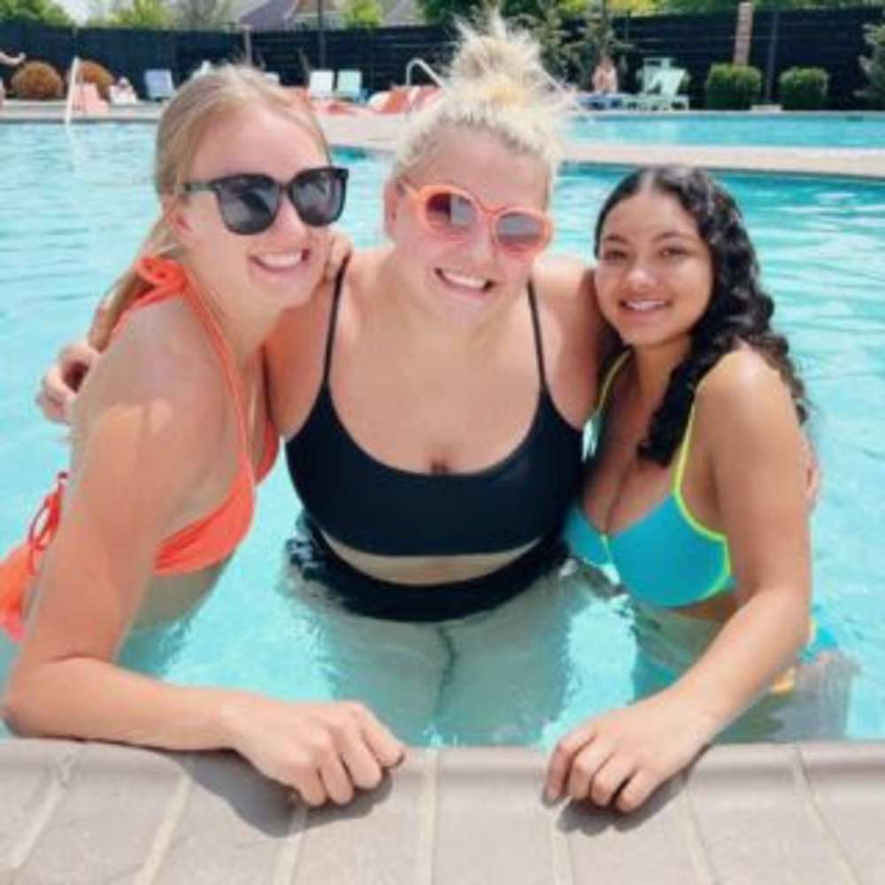 Friends at the pool at The Quarters at Mankato in Mankato, Minnesota