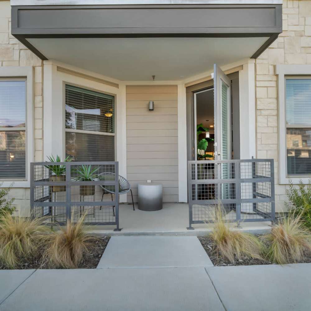 Entrance to an apartment at Chisholm at Tavolo Park in Fort Worth, Texas