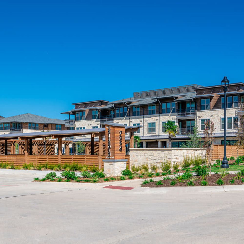 View of the apartments at Chisholm at Tavolo Park in Fort Worth, Texas