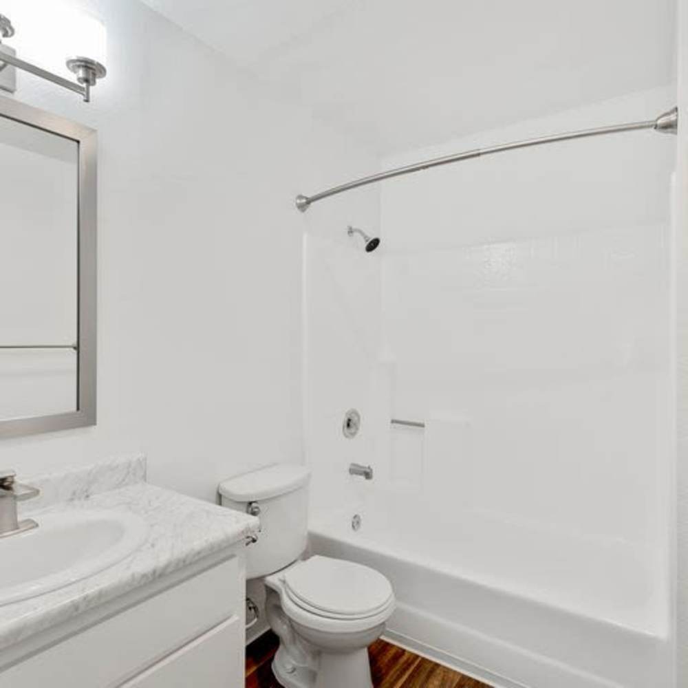 Bathroom with a shower/tub at Mar at Mesa in San Diego, California