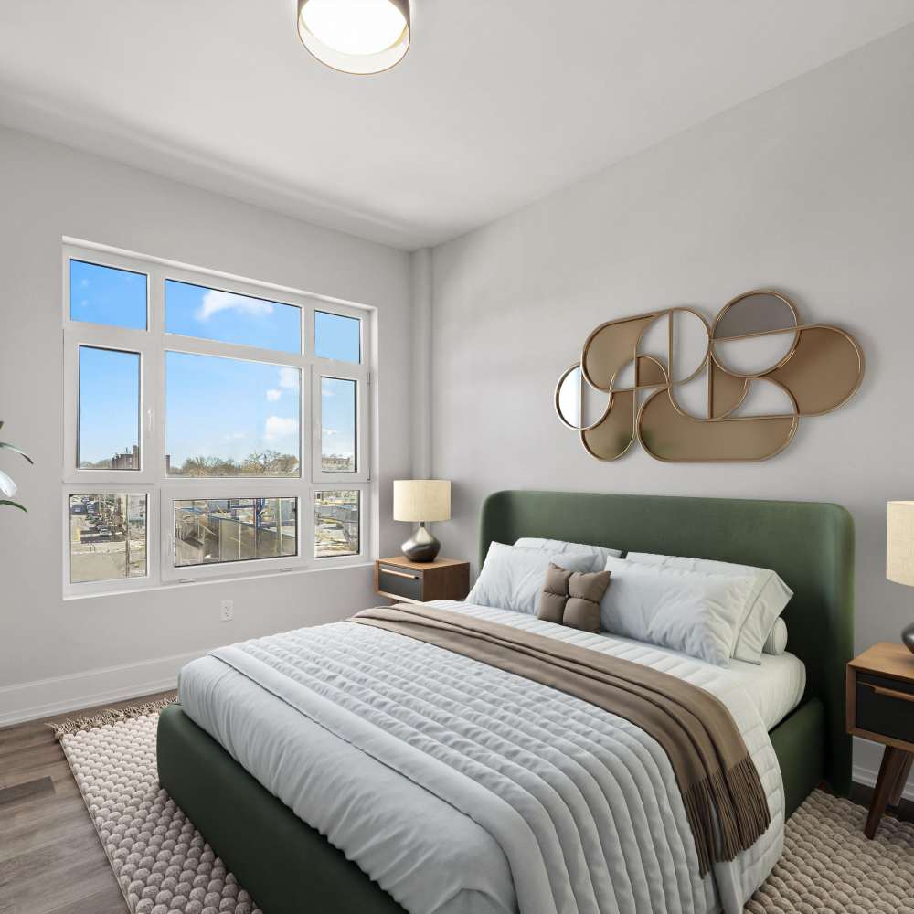 Bedroom with a view at The Magellan in Port Chester, New York