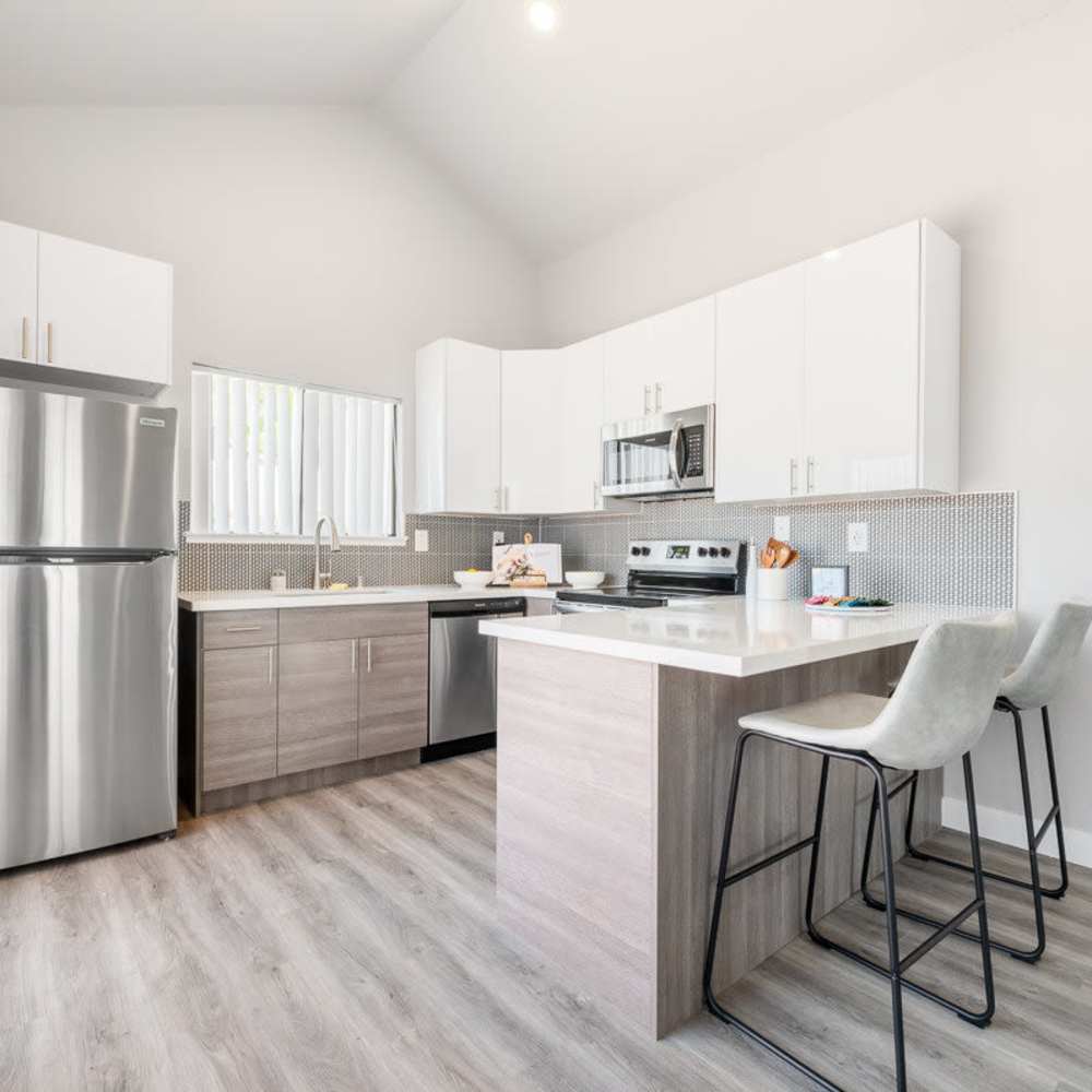 Kitchen with bar seating Mariposa Fremont in Fremont, California
