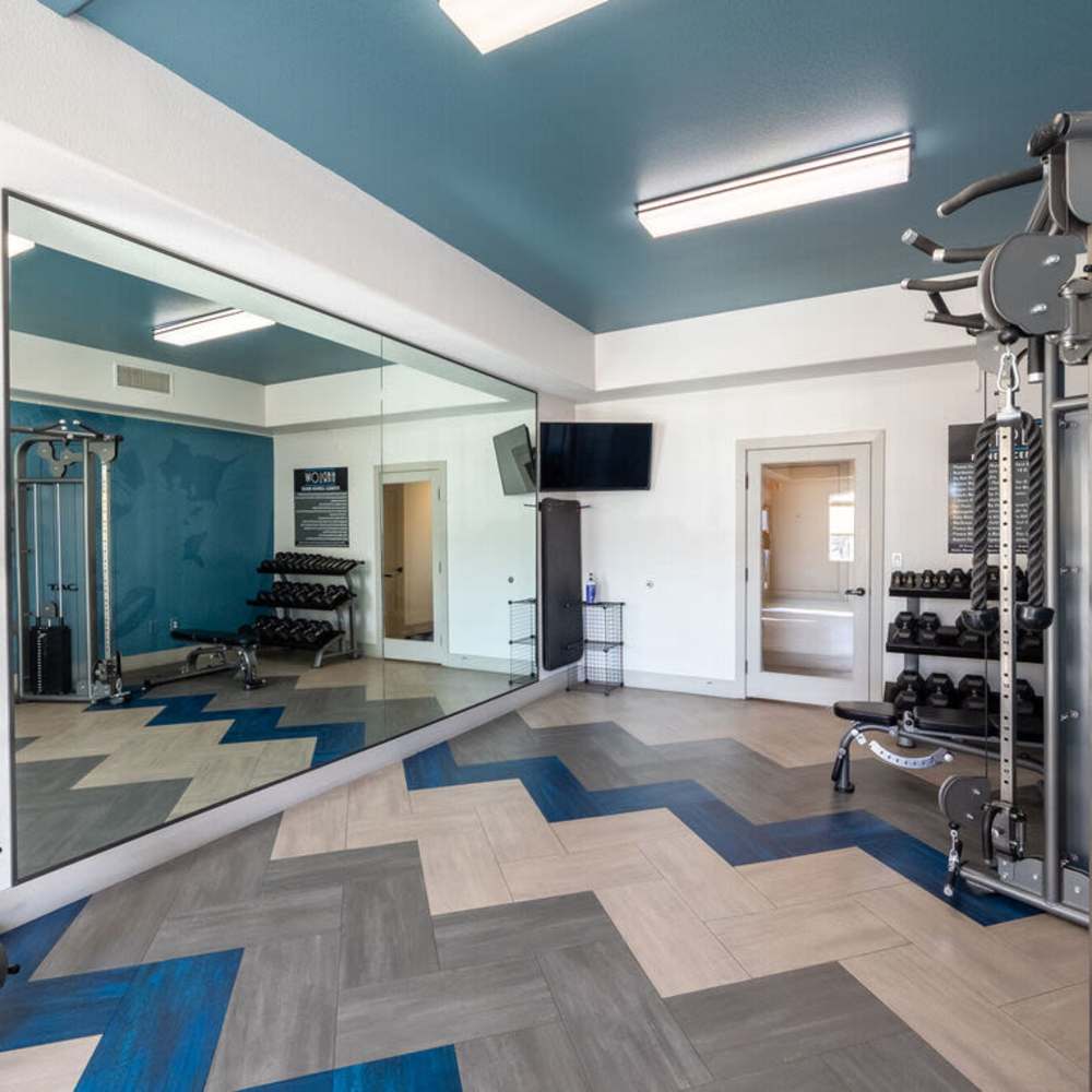 Fitness Center with modern machines at Harlow in Las Vegas, Nevada