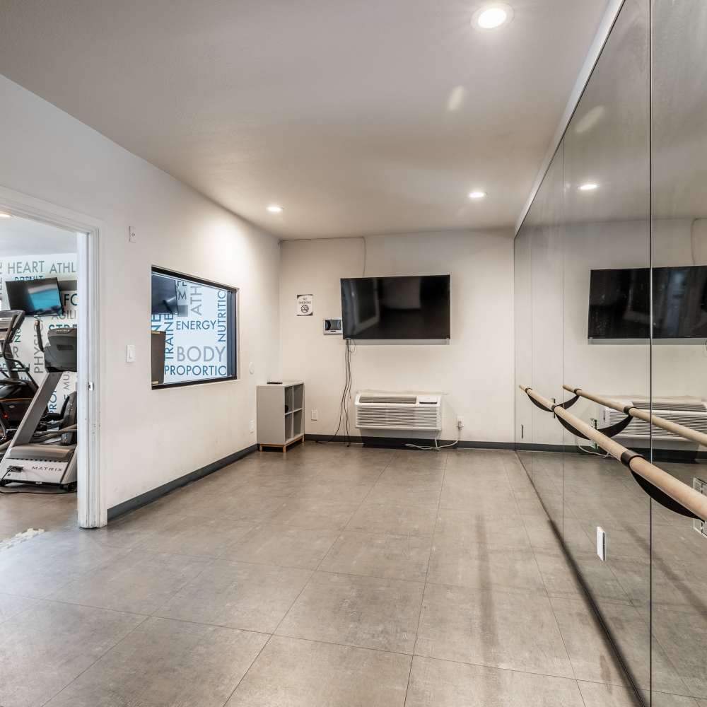 Dance studio on fitness center at Canyon Village in North Hollywood, California