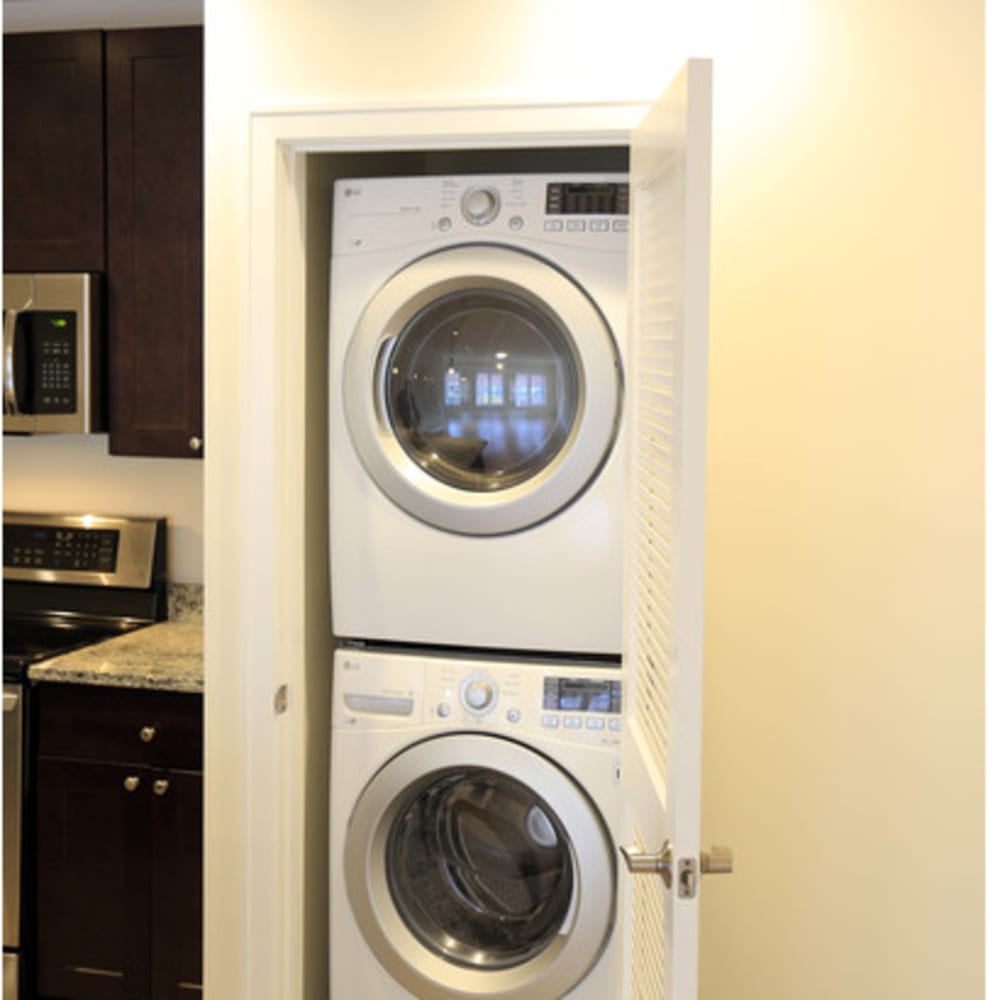 Laundry closet at The Lombardi in New Rochelle, New York