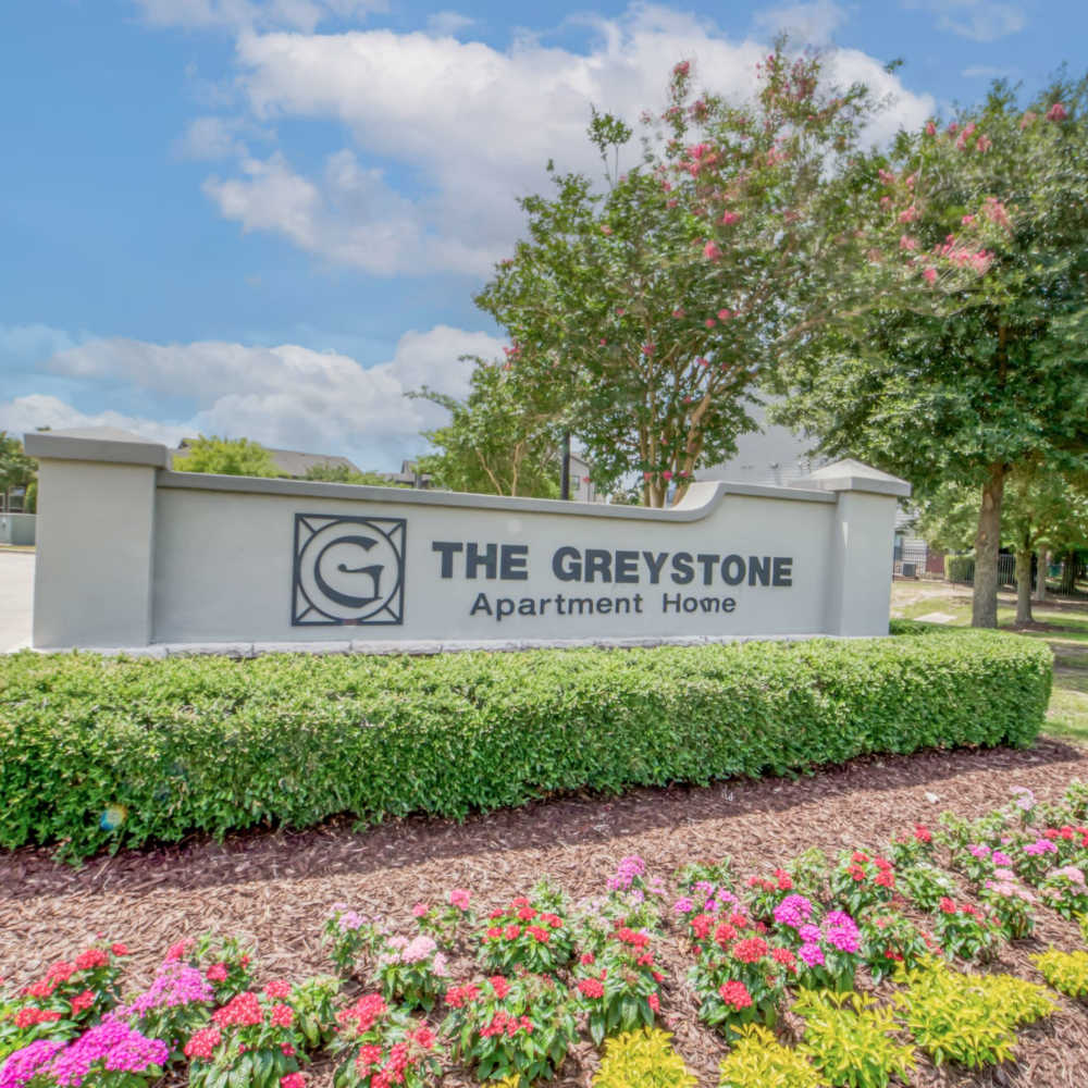 Property sign at The Greystone, Lafayette, Louisiana