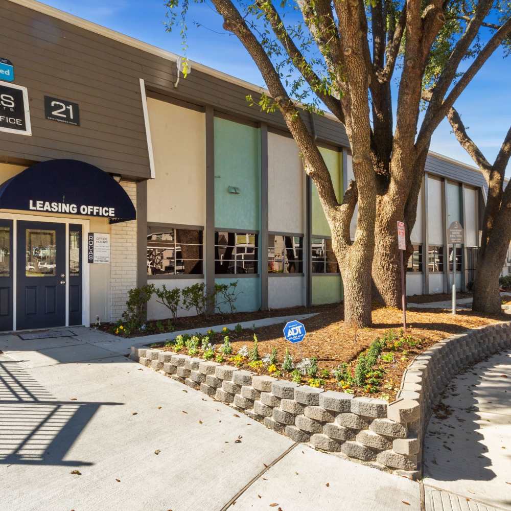 Leasing office at Las Rocas in Houston, Texas