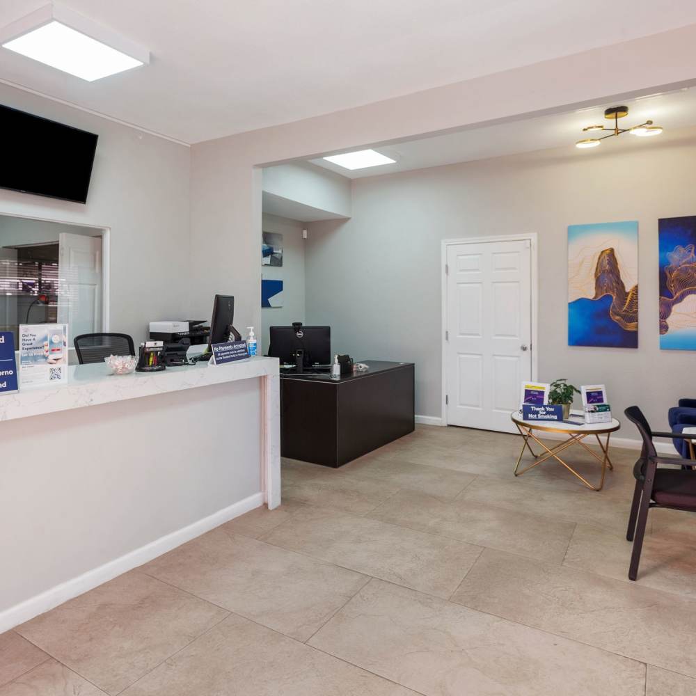 Office with desks and computers at Las Rocas in Houston, Texas