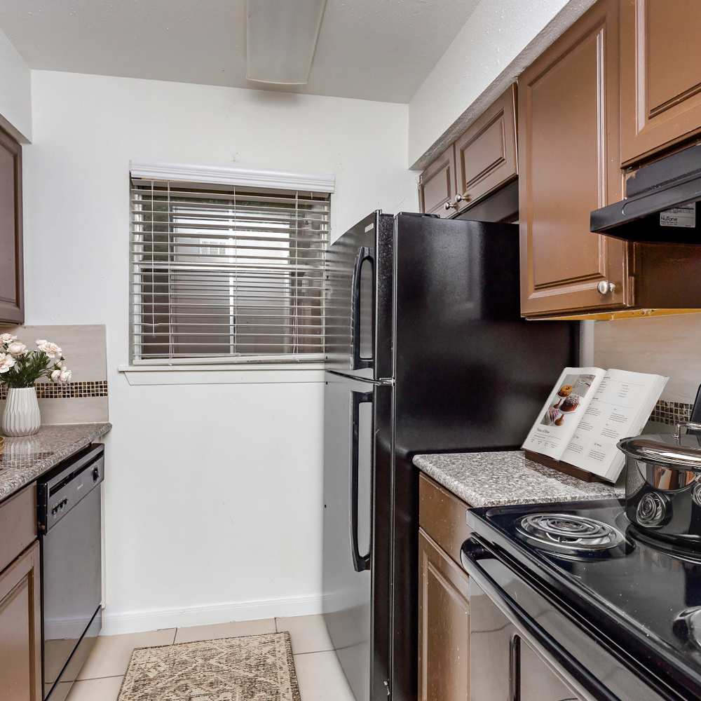 Modern kitchen at Parkgreen On Gessner in Houston, Texas
