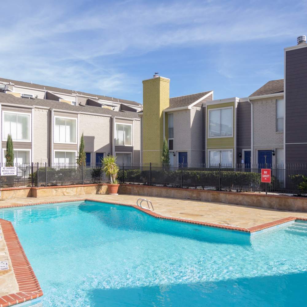  Resort style swimming pool at Villa Barcelona in Houston, Texas