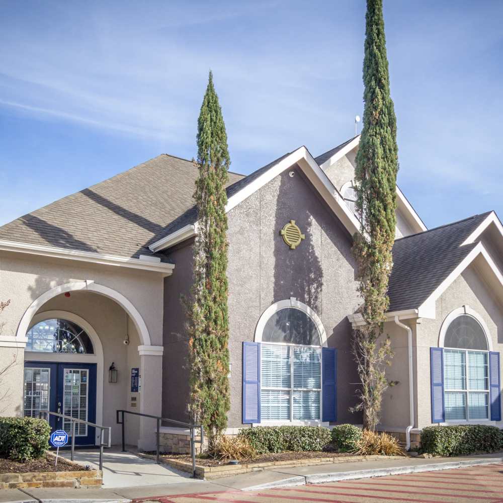  Exterior shot of the building at Villa Barcelona in Houston, Texas