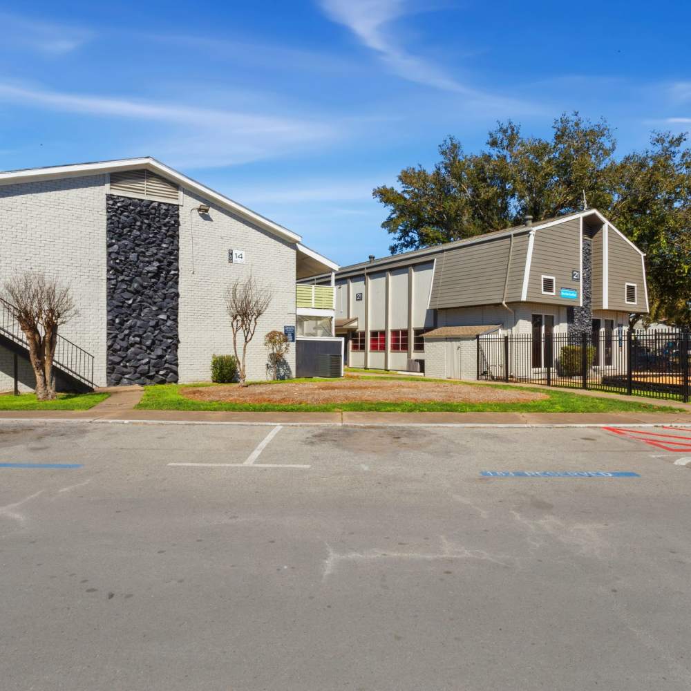 Large parking lot at Las Rocas in Houston, Texas