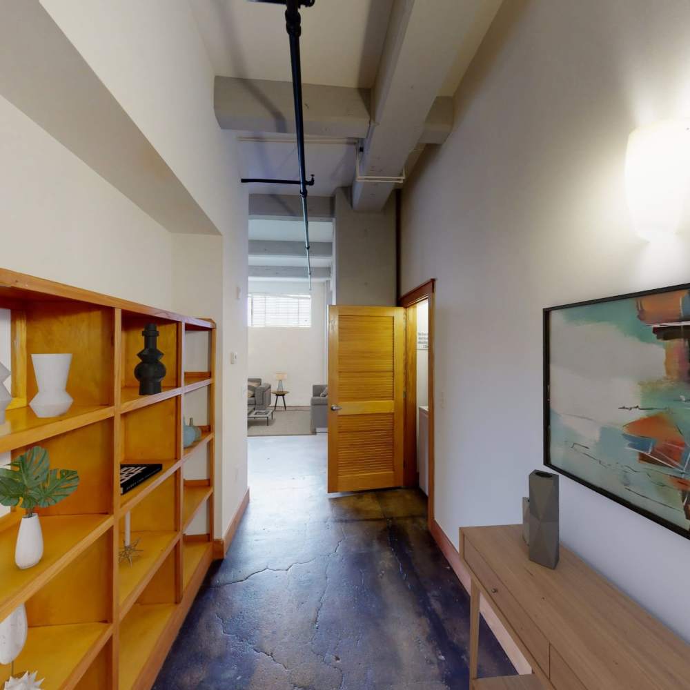 Mudroom entry area to home in Star Lofts in Petersburg, Virginia