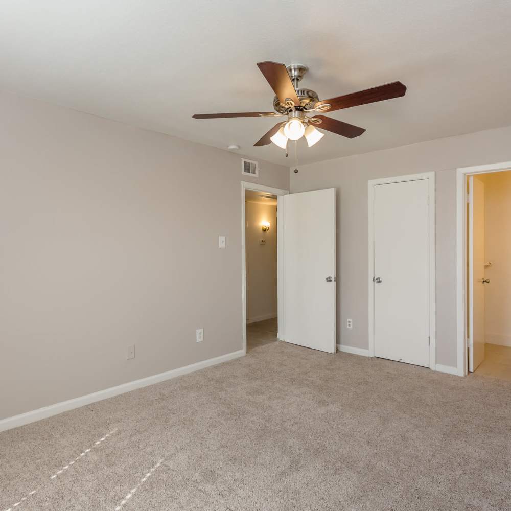 Empty bedroom ready to be furnished at La Carmona in Houston, Texas 