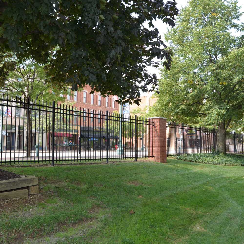 Courtyard and building exterior at Canton Towers in Canton, Ohio