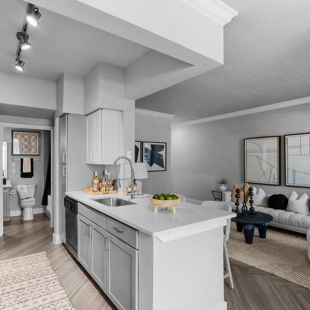 kitchen island at Weston at Copperfield in Houston, Texas