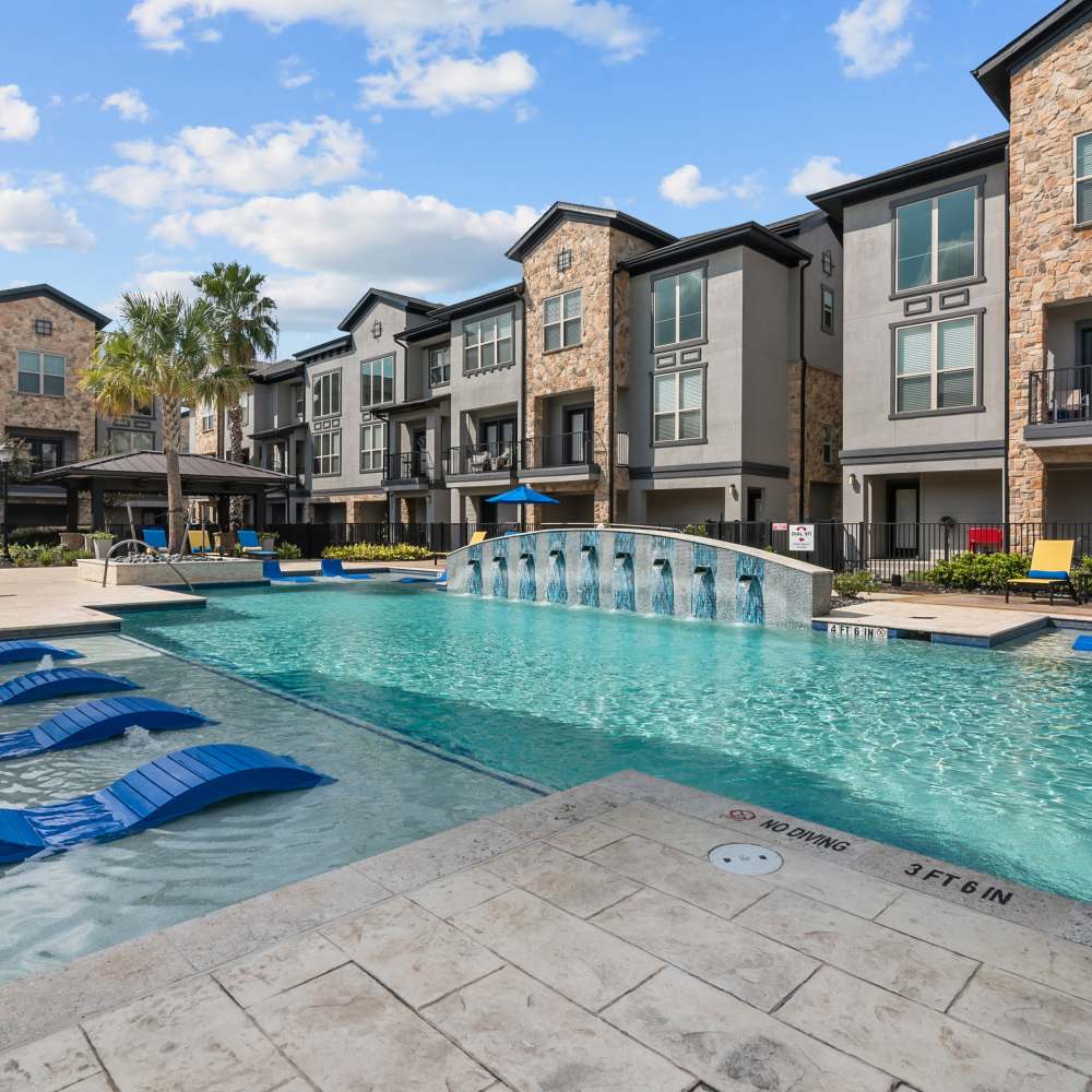 Resort-style pool at Arrabella in Houston, Texas