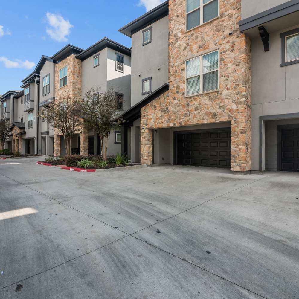 Apartment garages at Arrabella in Houston, Texas