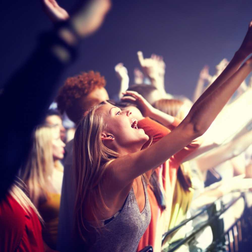 Residents at a concert near 7 Fairview in South Orange, New Jersey