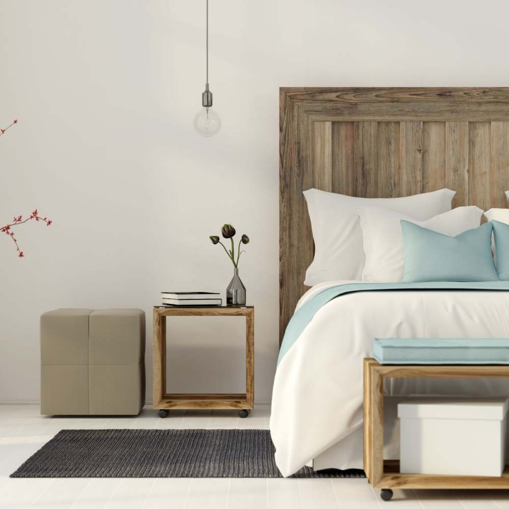 Bedroom with light blue accents 479 SunBlossom Alivia in Maplewood, New Jersey