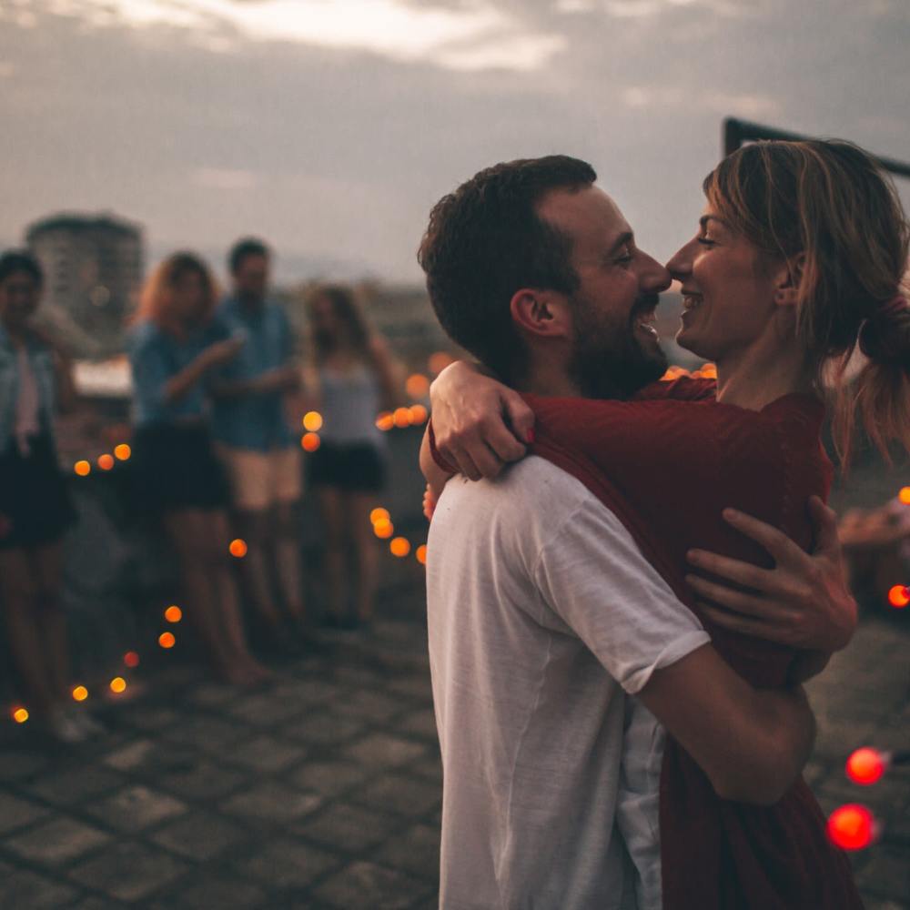 Residents hugging near 185 Grove Terrace in South Orange, New Jersey